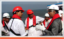 At the Construction site of Bandra Worli sealink, Mumbai